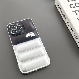 Down Coat Case Cute Puffy Kurtka na iPhone'a 11 12 13 14 15 Plus Pro Max Fashion Silica Gel