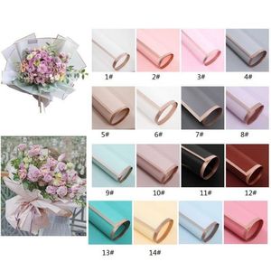 Present Wrap Flower Wrapped Paper 20pcs/Pack 60x60cm julbröllop Valentine Day Waterproof Bronzing Gift Wrap Drop Delivery Home Gar Dhozw