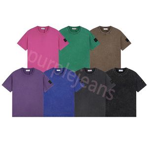Designer's Letter Embroidered Shirt Men's Shirt Women's T-shirt Summer Short Stones Island Simple and Versatile