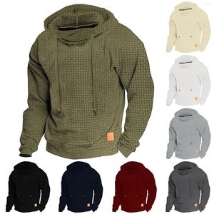 Herrtröjor hoodie vanlig sport utomhus daglig grundläggande casual vår och höstkläder huvtröja bomullsmän