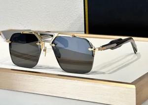 Modische Luxus-Designer-Sonnenbrille für Herren und Damen, Retro-Stil, einzigartig, dicker Metall-Halbrahmen, quadratische Brille, Sommer, trendiger Persönlichkeitsstil, Anti-Ultraviolett, mit Etui