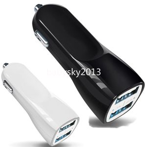 Universal Dual USB Ports 2.1A Car Charger Auto Powre Adapter Chargers för iPhone 13 14 15 Samsung S10 S21 S20 S23 S24 HTC B1 GPS
