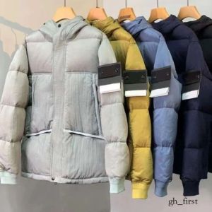 Stones Island Waterproof Winter Jacket High Version Metal Nylon Own Cotton Jacket Mens Outer Wear Reflective Waterproof Winter Jacket Women Warm High Quality 197