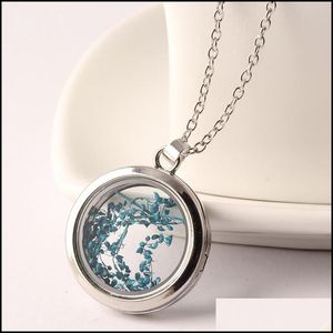 Pendant Necklaces Locket Necklaces For Women Fashion Heart Shape Floating Dried Flower Plant Pendant Chain Necklace Drop Delivery Jewe Dh8Na