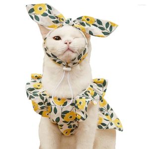 Dog Apparel Dogs Dress Pet Nice-looking Fine Workmanship Fabric Charming Flower Printed Button Design Clothing For Daily