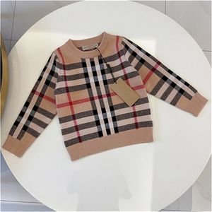 Winter new children's designer geometric pattern long sleeve sweater pullover sweater cardigan fashion foreign trade men's and women's sweater size 100-150cm f12