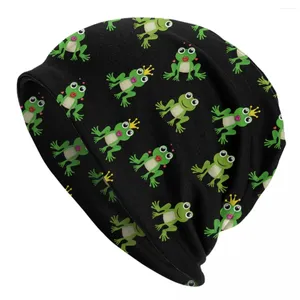 Berets Animal Cute Green Frog Kawaii Bonnet Hat Knitting Hats Cool Outdoor Skullies Beanies Unisex Warm Dual-use Cap