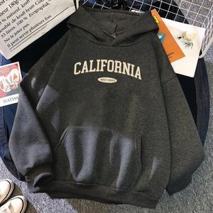 Mulheres Hoodies Moletons California West Design Hoody Hip Hop AllMatch Streetwear Bolso Crewneck Roupas Fleece Confortável Feminino Hoodie 231204