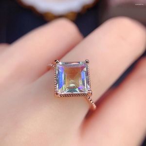 Klaster Pierścienie Rainbow Mercury Mystic Topaz for Women Wedding Biżuteria