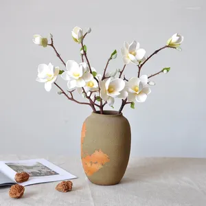 Dekorativa blommor 51 cm konstgjorda små magnolia kinesiska stil hem mjuk dekoration kort gren orkidé ornament pografi rekvisita