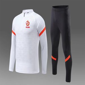 Polnische Fußballnationalmannschaft Herren-Fußball-Trainingsanzüge Outdoor-Lauftrainingsanzug Herbst und Winter Kinder-Fußball-Heimkits2356