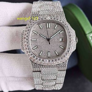 Full Diamond Mens Watch Automatic Mechanical 8215 Rörelse tittar