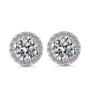 9K 14K 18K Gold Stud okrągłe kształt Grupa D F Kolor VVS Clarity Moissanite Stone Earring Piękny na zawsze Brilliant258W