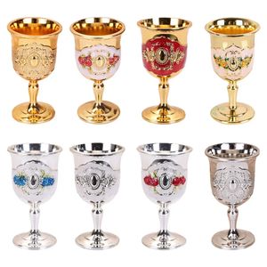 Wine Glasses Retro Metal Wine Goblet Glasses Embossed Cup Creative Elegant Handmade Household Bar Wedding Parties Drinkware Ornament 231205