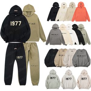 2024 Designer hoodie essentialshoodie ess dimma 1977 hoody tryckt brev pullover par tröjor hoppare kvalitet hip hop essentialsweatshirts hooded