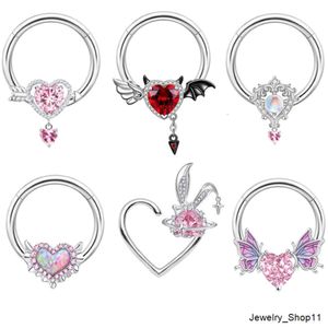 Gaby heart septum clicker stainless steel surgical steel piercing nose ring bulk dangle nose ring piercing jewelry