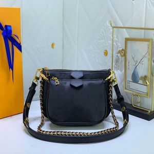 2022 Designer Bag Classic Fashion 2-Piece Set Women's Mini High Quality Bag Handtvätt axelväskor Ladies Cross Body Lea253L