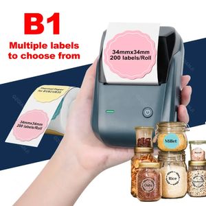 The Lable Paper Original NiiMbot B1 Label Printer Color Round Sticker Handheld Portable Bluetooth Self-adhesive Labeling Business Machine Small 231205