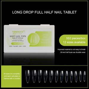 False Nails 550PCS French Acrylic Nail Full Cover Tips Clear Artificial Press On Scratchfree Ultrathin Manicure Tools 231204