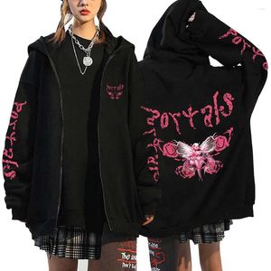 Men's Hoodies Melanie Martinez Portals Cartoon Zipper Sweatshirts Hip Hop Streetwear Coats Men Woman Oversized Jackets Y2K Clothes