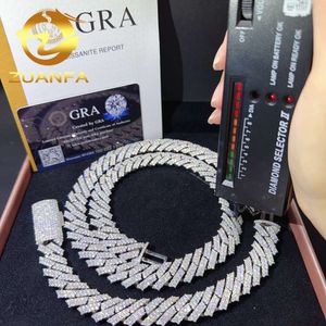 Wholesale Price Sterling Sier Hip Hop Chain Necklace Bracelet Iced Out Jewelry Vvs Moissanite Diamond Cuban Lin