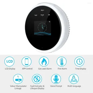 WiFi Gas Leak Detector Fire Alarm LCD Display Wall Mounted App Control Smart Wi-Fi Natural Gas/ LPG Tester Methane Buzzler