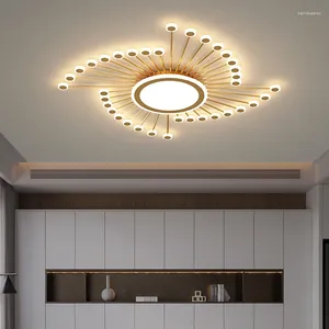 Ceiling Lights Rotating Home Living Room Decoration Modern Hall Lamp Creative Commercial Golden LED Light Fixture