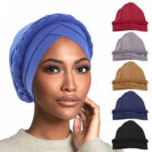 Berretti a sfera Berretto per cappello tinta unita da donna Etnico Bohemia Pre legato Copricapo a treccia Avvolgere Hijab musulmano Delfini Retro Oh Heck Vs