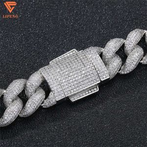 Avancerad anpassad armband heta försäljning män hip-hop 15mm s925 silver 9k 10k 14k 18k guld moissanite diamant kubansk armband