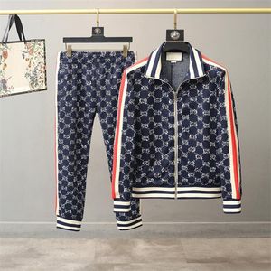 Designer jacket mink velvet set high street sports pants letter printed casual sports suit top jacket d8837a