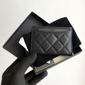 Lyxig högkvalitativ äkta läder med ID -kredit plånboksmynt Purse Caviar Card Holder300J
