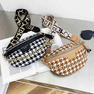 Waist Bags Fashion Waist Bag Women Crossbody Pouch Wide Shoulder Strap Bag Chain Handbag Trend Chest Bags For Women Belt Buttock P265k