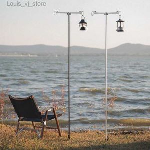 Camping Lantern Camping Lamp Stand Hook Portable Folding Lantern Post Pole Collapsible Outdoor Fishing Multifunktionellt hängande ljushållarverktyg YQ231205