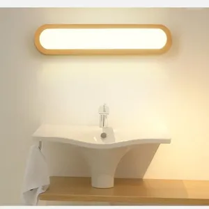 Настенные светильники, креативный скандинавский деревянный светильник для спальни, 12 Вт, AC110-240 В, фоновая лампа для фойе и кабинета, светодиодная лампа для ванной комнаты, зеркало ZM1023