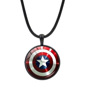 Round Shield Pendant Necklace Star Hero Pendant Charm Necklace Movie Jewelry Gift