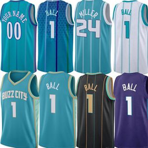 Lamelo Ball Basketball Jerseys Brandon Miller Hornet Tre Mann Mark Williams Miles Bridges Nick Richards Seth Curry New City Jersey Men Custom