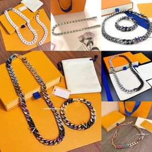 new Designer Jewelry Luxury candy color Designer Chain Necklace Hip Hop Letter Pendant Cuban Chain Monogram Chain Jewelry Men's and Women's Chain 15 Styles valentine