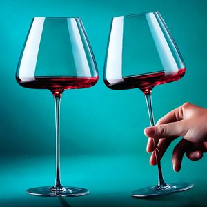 Mugs 2Pcs High-end Large Capacity Bar Restaurant Wedding Party Wine Set Bordeaux Burgundy Red Wine Glass Cup Household Drinkware Gift 231204