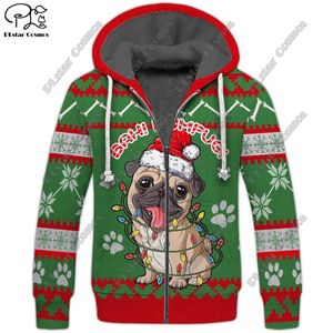 Moletons masculinos Moletons Série de Natal 3D Impresso Único Lã Zipper Hoodie para Homens Mulheres Inverno Quente Dupla Camada Jaqueta de Lã Roupas Casuais S-2 231205