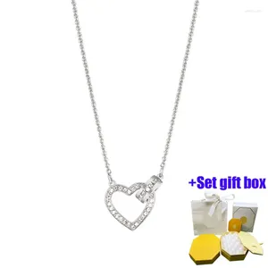 Anhänger Mode Charme Schmuck Koreanische Version Süßes Mädchen Herz Einfache Moderne Spielen Trend Klassische Herzförmige Diamant Halskette.
