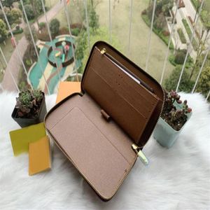 Women Leather Wallets Famous Brand Plus Wallet Men Men Long Zippy Walets Vintage Ladies Clutch Busses Credit Card Card Titular Purse303t