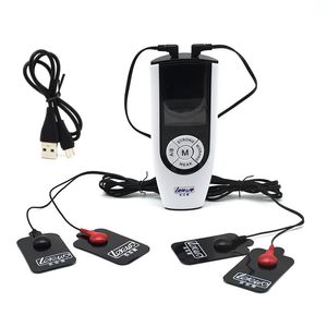 Anal Toys Strongest Electro Stimulation Massage TENS UNIT Electrode Pads USB RECHARGEABLE Estim Host With Cable Electric Sex Set 231204