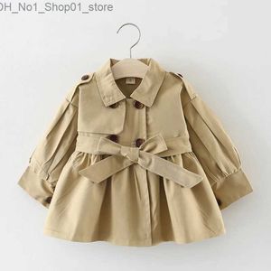 Down Coat Children's Clothing 2023 Girls' Coat Kids Jacket Children's Spring Autumn Korean Style Cute Long Trench Baby Girls Windbreaker Q231205