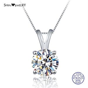 Shipei 100 ٪ 925 Sterling Silver Necklace Fine Jewelry 8mm round regal moissianite necklace for Women Christmas Gift Cx20295i