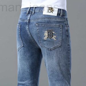 Мужские джинсы дизайнерские осенние новые джинсы мужские европейские маленькие прямые эластичные повседневные универсальные модные брендовые джинсы со средней высокой талией UDHL