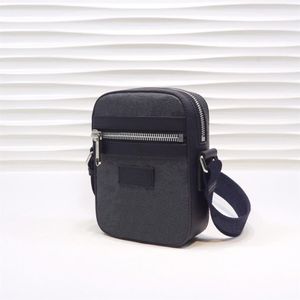 Klasyczne mini rozmiar torby posłańca czarne szary płótno skórzane ramię męskie z pudełkową torebką Crossbody Bag 083001