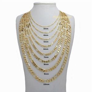 14k Italian Figaro Link Chain Necklace 4mm to 6 8 10mm Gold GF 24 291l