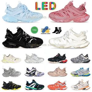 Track 3.0 LED-Designerschuhe für Herren und Damen, Plate-Forme-Sneaker, Tracks 3 Runner 7 LED, Paris, dreifach, weiß, schwarz, Leder, Nylon, bedruckt, Platform 2.0 4.0-Trainer