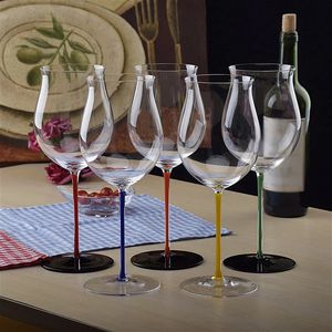 Óculos de vinho 900950ml alça colorida grande cristal copos de vinho casa grande capacidade vidro vermelho luxo champanhe goblet copo bar drinkware 231205