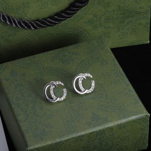 Luxury diamond Stud earrings g jewelry luxury brand women's Gold and silver earrings Gift Engagement